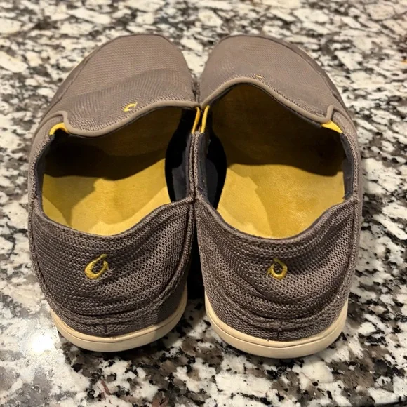 Olukai Men's Nohea Mesh Grey Slip On Loafer Walking Fishing Outdoors Shoes - Picture 3 of 5